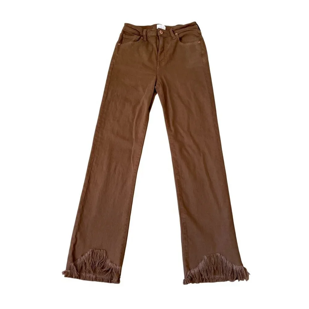 Jonathan Simkhai Blake Denim Bootcut Pant in Pecan - SZ 26
